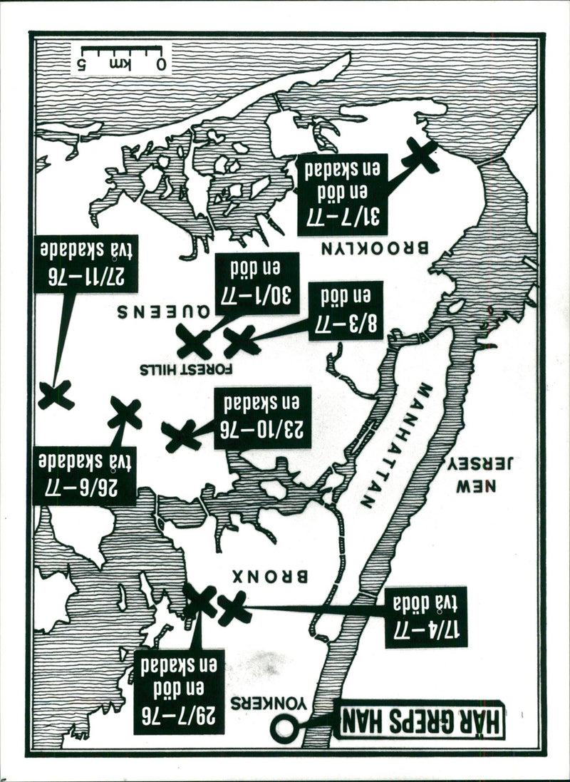 Illustrated map of murder sites - Vintage Photograph