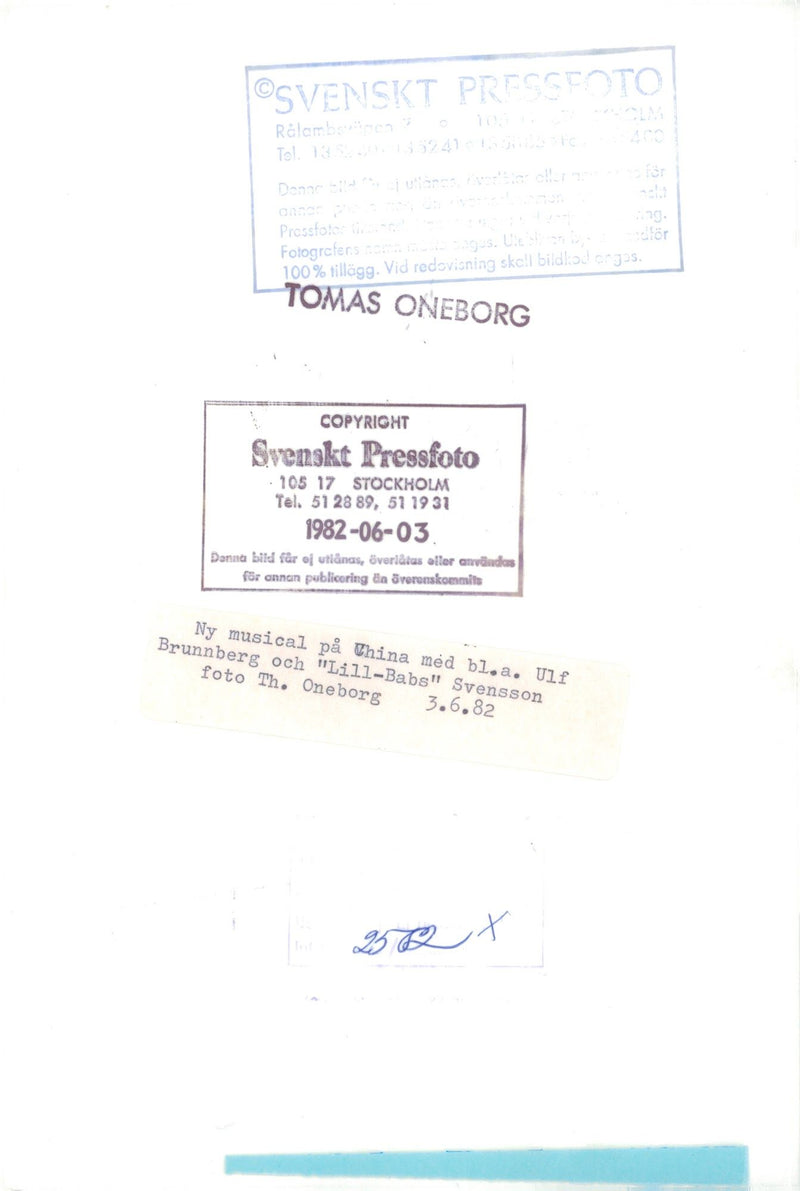 New musical on China with p. . Ulf Brunnberg and &quot;Lill-Babs&quot; Svensson - Vintage Photograph