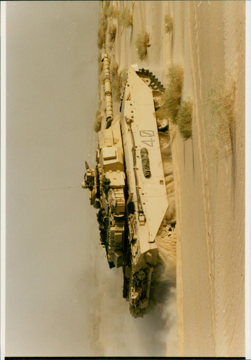 Young British teenagers as soldiers inside Challenger tankers - Vintage Photograph