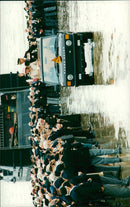 Queen Elizabeth and Prince Phillip greet were veterans - Vintage Photograph