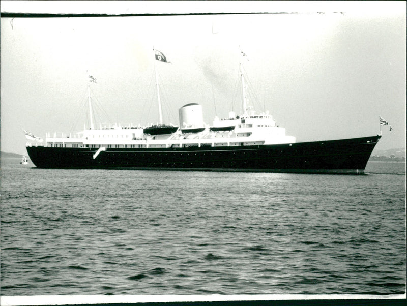 The Royal Yacht Britannia on the way of sea - Vintage Photograph