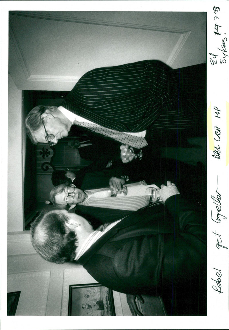 Bill Cash MP in rebel get together with fellow politicians - Vintage Photograph
