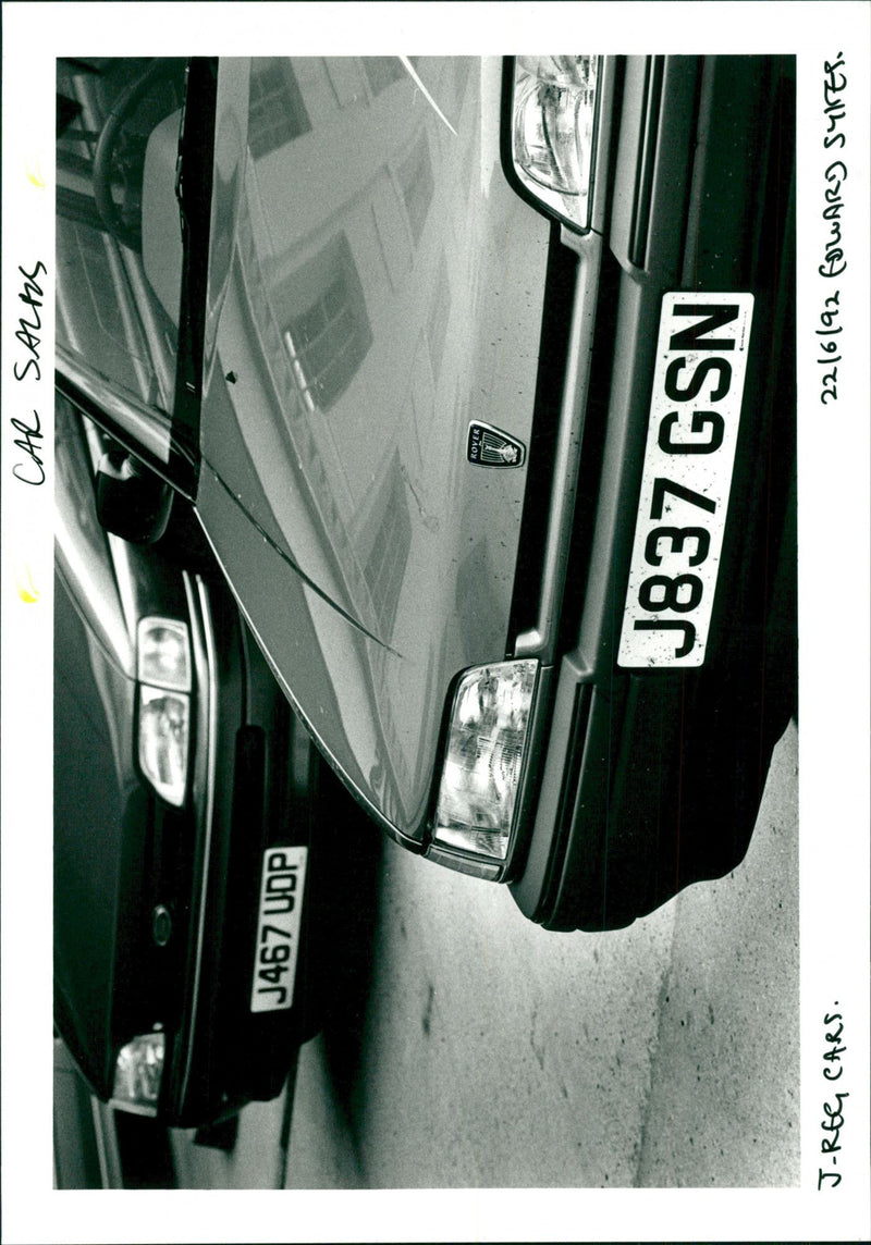 J-Reg Cars. - Vintage Photograph