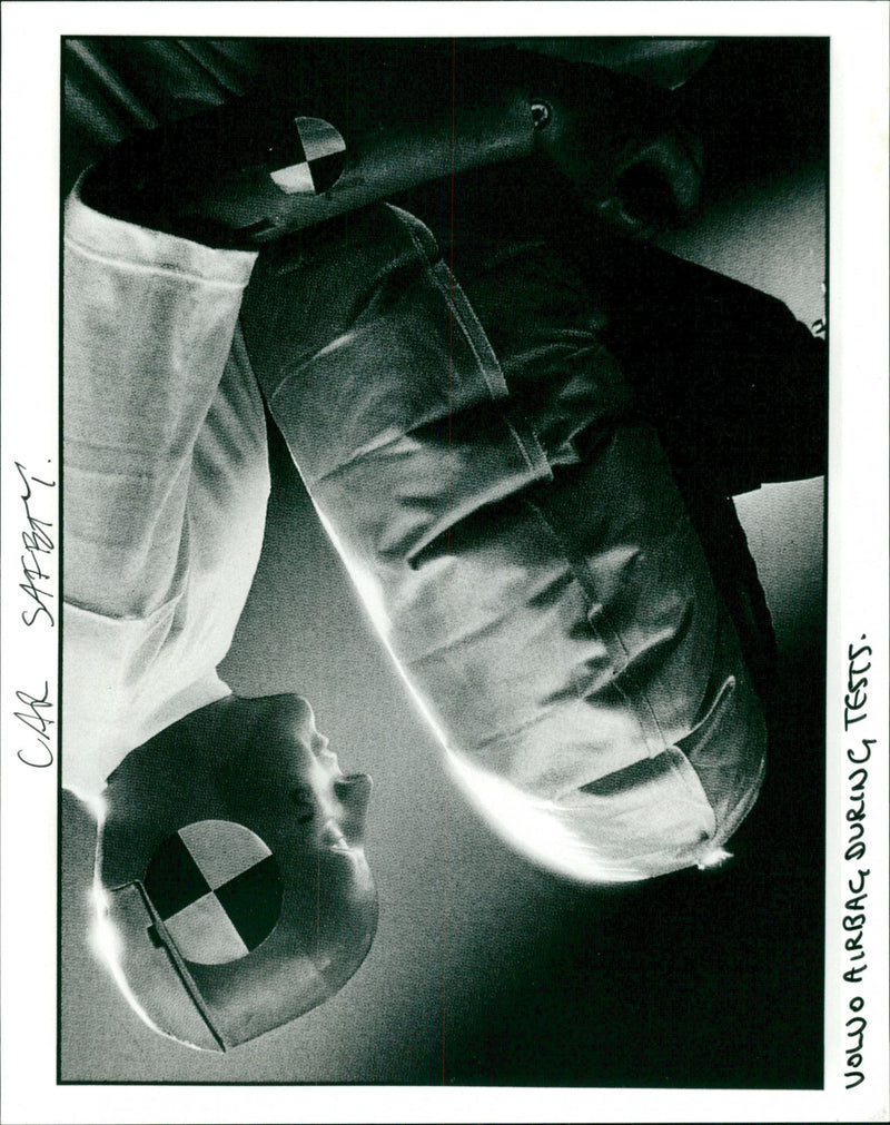 Volvo airbag during tests. - Vintage Photograph