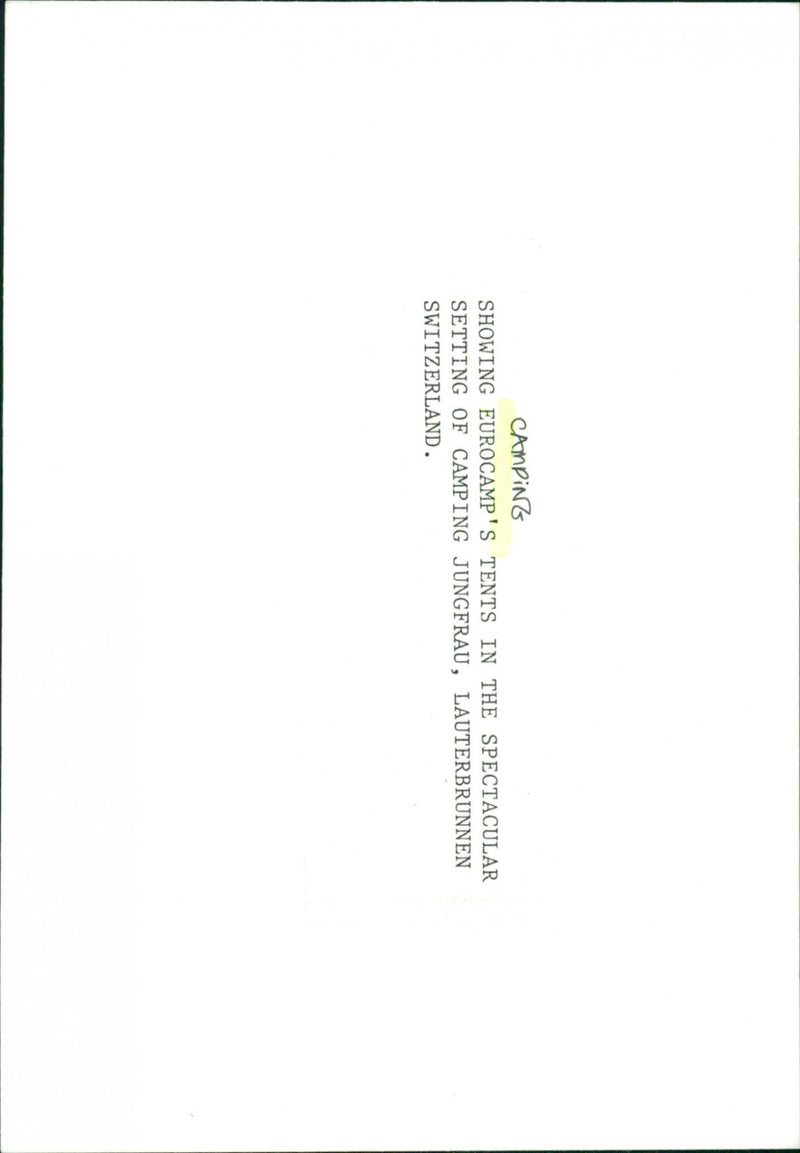 A nature's view of Jungfrau, Lauterbrunnen Switzerland. - Vintage Photograph