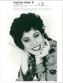 Ruby Wax and James Belushi during the film of Full Wax. - Vintage Photograph