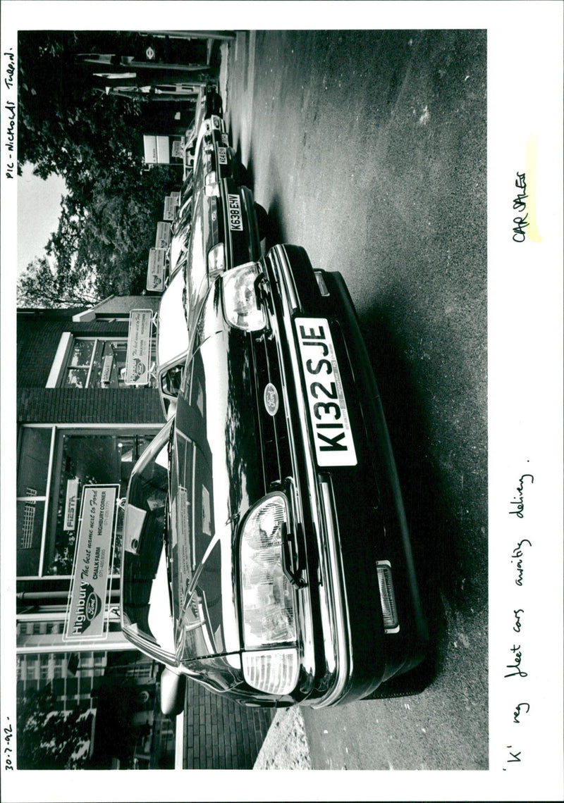 "K" reg fleet cars awaiting delivery - Vintage Photograph