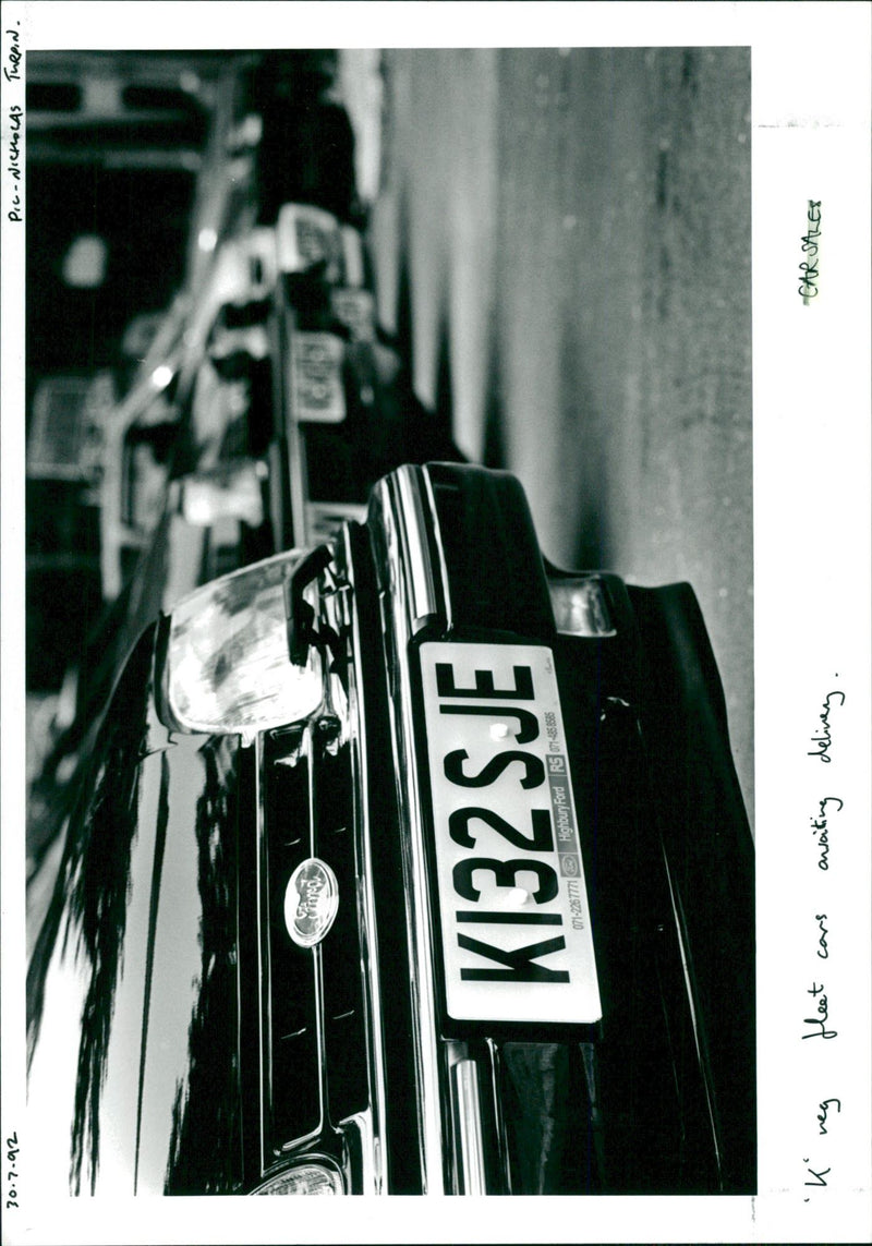 "K" reg fleet cars awaiting delivery - Vintage Photograph