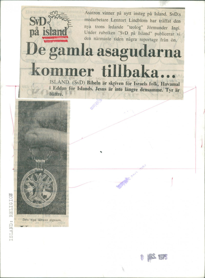 Asatron wins a new entry in Iceland. See the signature of the new teaching - Vintage Photograph