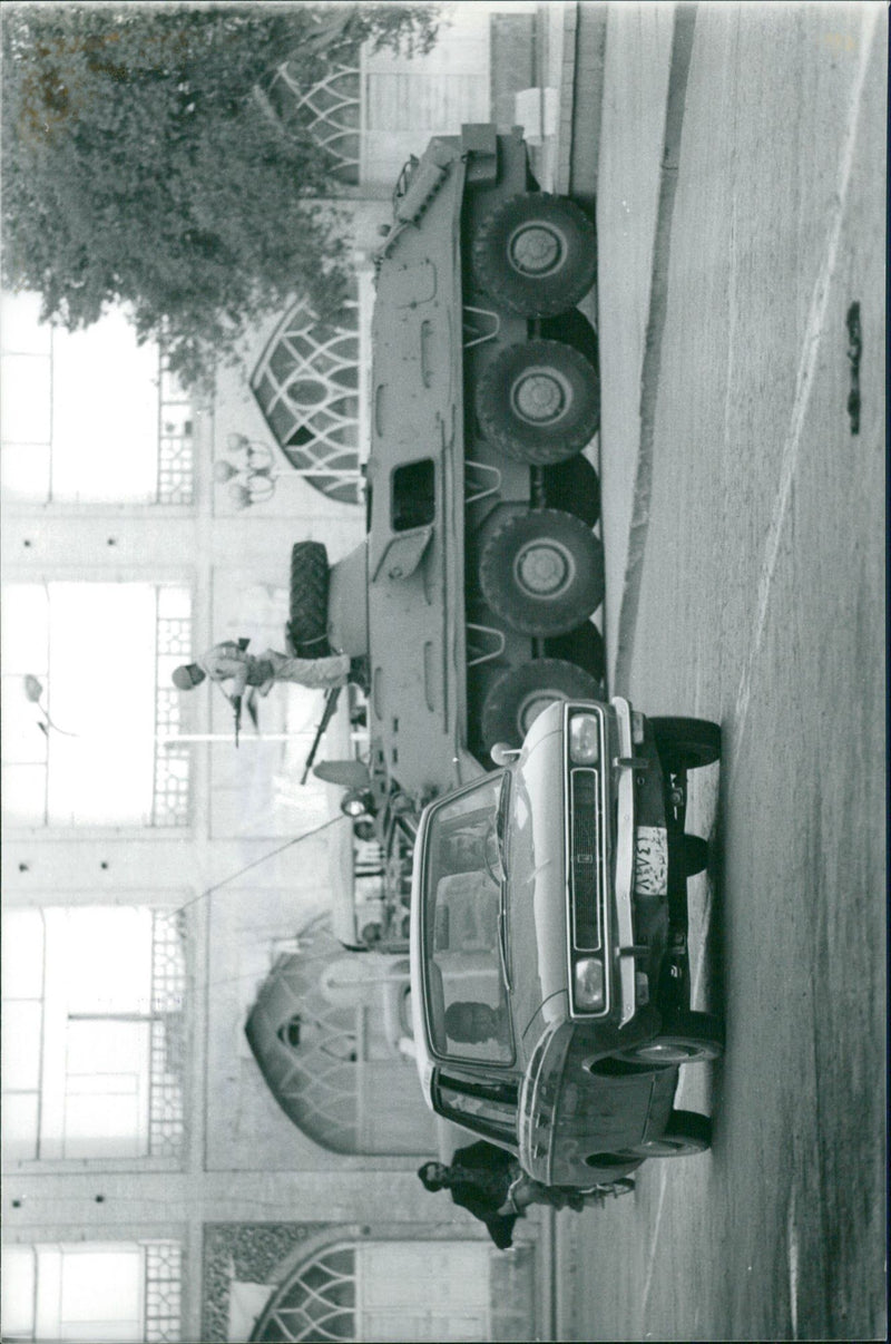 Tanks stand guard at the royal square of Ispahan - Vintage Photograph