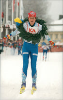 Vasaloppet 1996. Kerrin Petty winner in Tjejvasan - Vintage Photograph