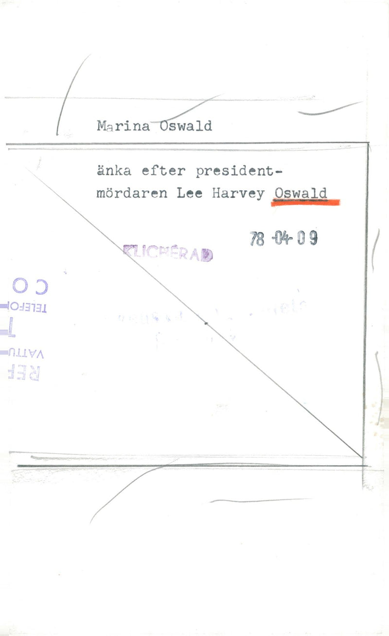 Portrait image of Marina Oswald Porter, widow of Lee Harvey Oswald. - Vintage Photograph