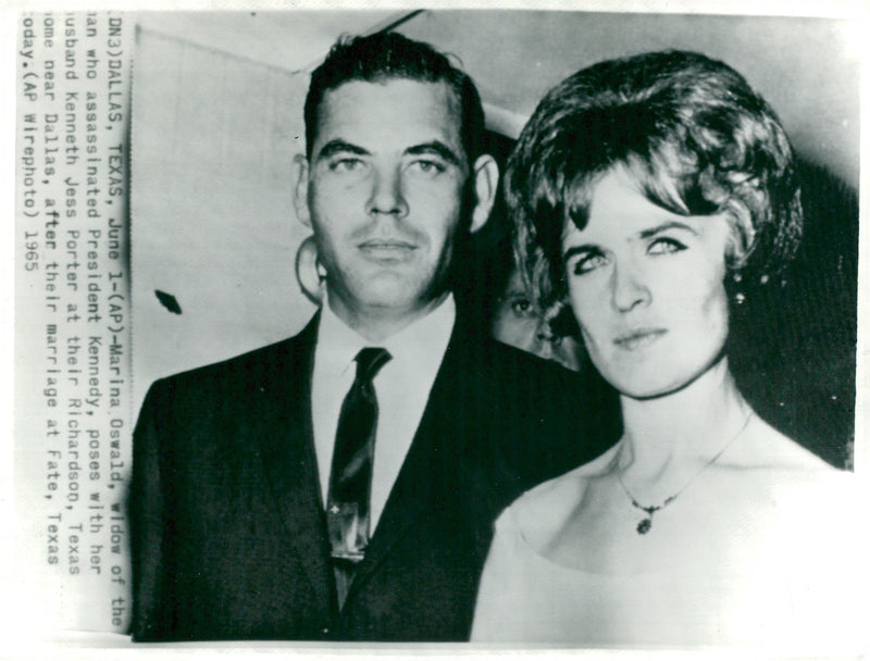Marina Oswald, widow of Lee Harvey Oswald, along with her husband Kenneth Jess Porter. - Vintage Photograph