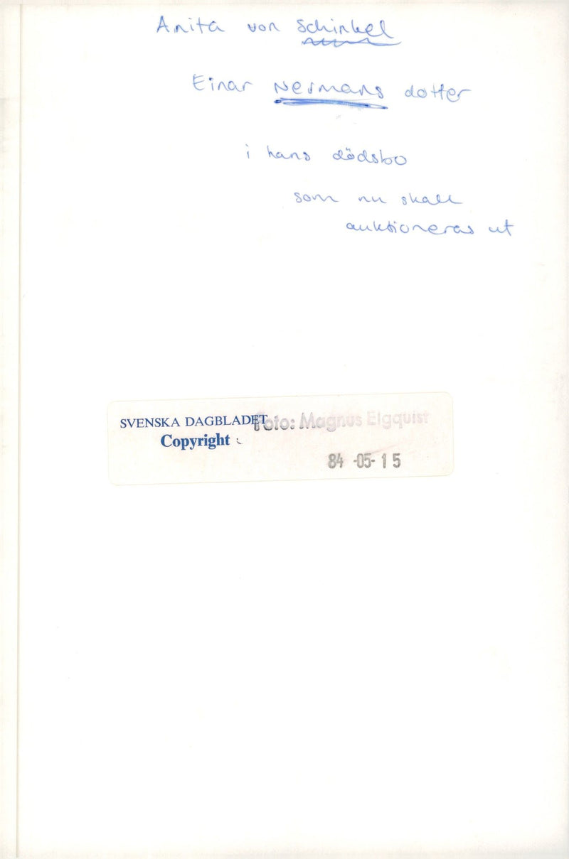 Anita von Schinkel, the artist Einar Nermans daughter in his estate, to be auctioned - Vintage Photograph