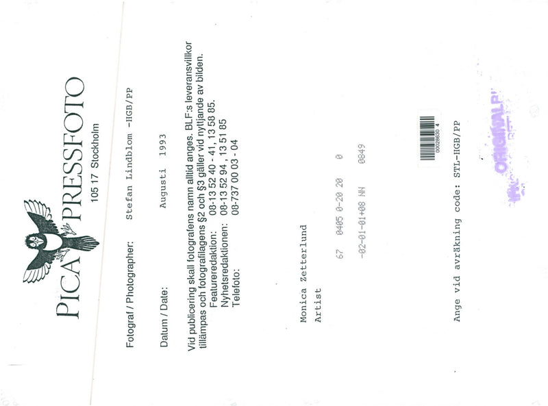 Monica Zetterlund, singer - Vintage Photograph