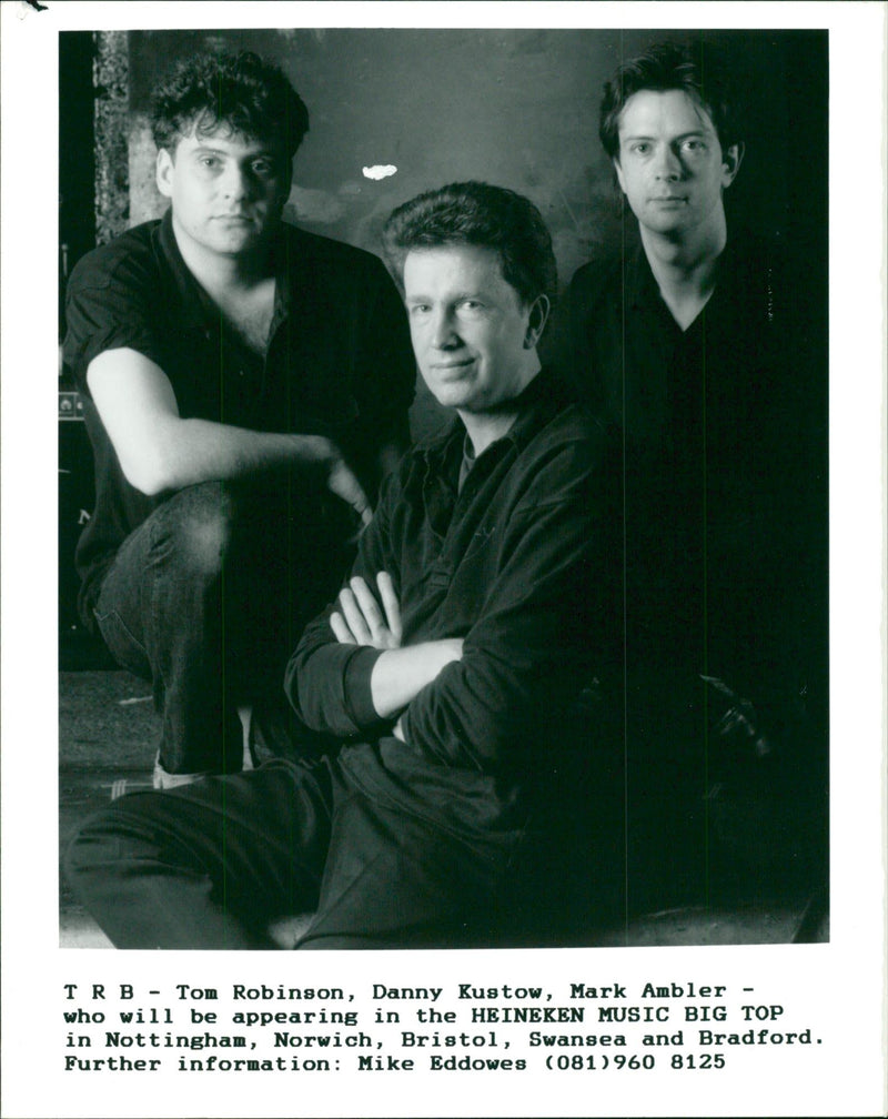 Tom Robinson, Danny Kustow, Mark Ambler, who will be appearing in the Heineken Music Big Top. - Vintage Photograph