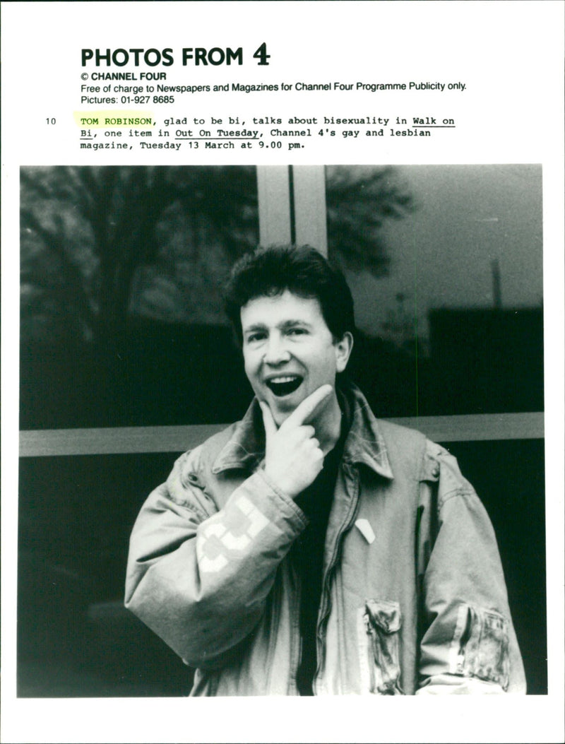 Tom Robinson, British singer-songwriter
glad to be talks about bisexuality in Walk on Bi. - Vintage Photograph