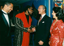 Singer Stevie Wonder with the royal family - Vintage Photograph