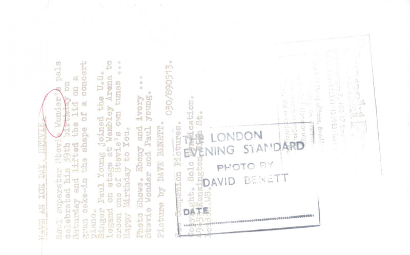 Singer Stevie Wonder - Vintage Photograph