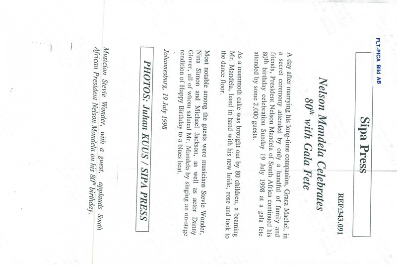 Singer Stevie Wonder - Vintage Photograph