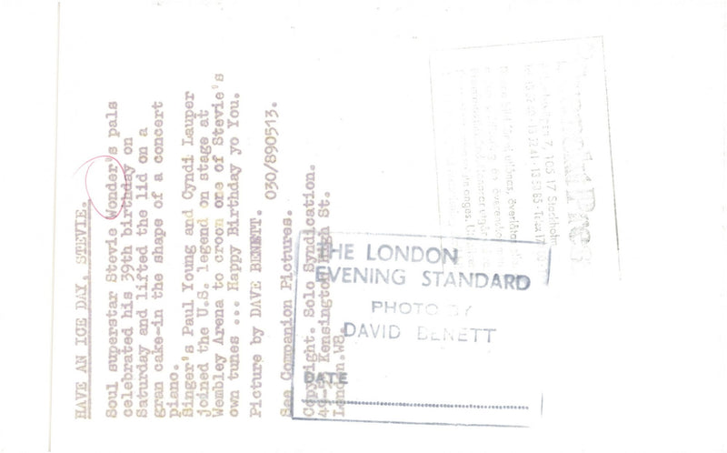 Singer Stevie Wonder - Vintage Photograph