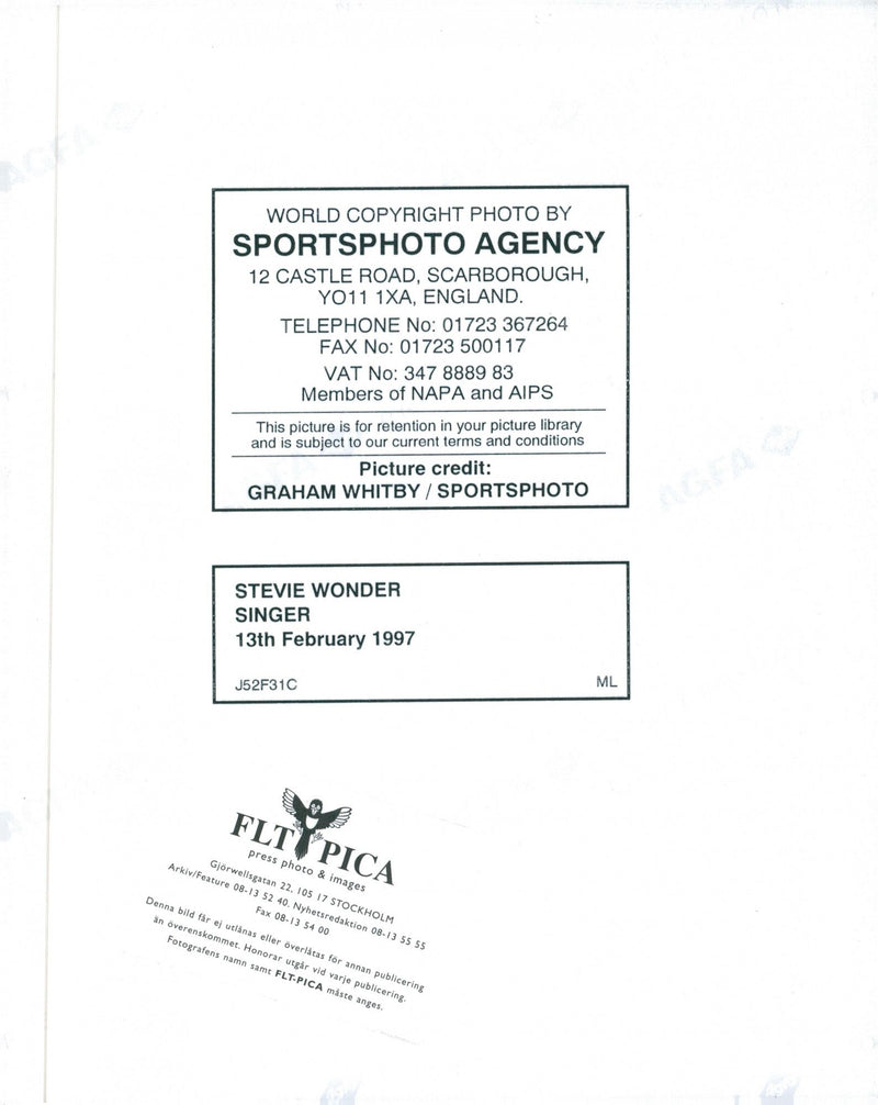 Singer Stevie Wonder - Vintage Photograph