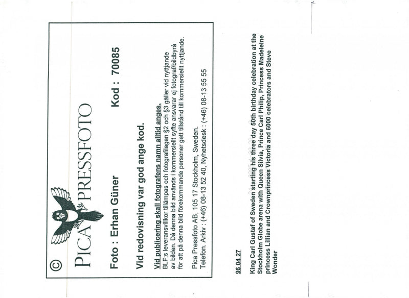 Singer Stevie Wonder with the royal couple - Vintage Photograph