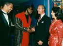 Singer Stevie Wonder with the royal couple - Vintage Photograph