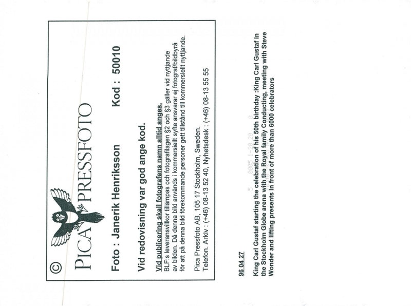 Singer Stevie Wonder with the royal couple - Vintage Photograph