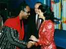 Singer Stevie Wonder with the royal couple - Vintage Photograph