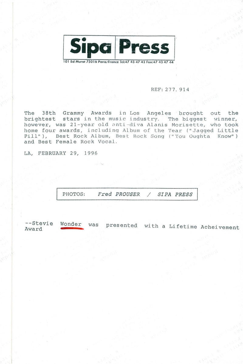 Singer Stevie Wonder - Vintage Photograph