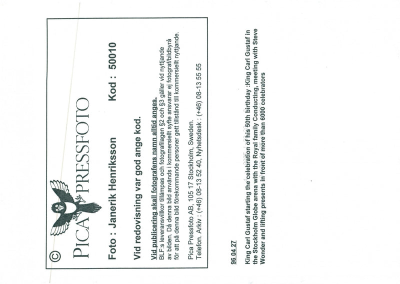 Singer Stevie Wonder with the royal couple - Vintage Photograph