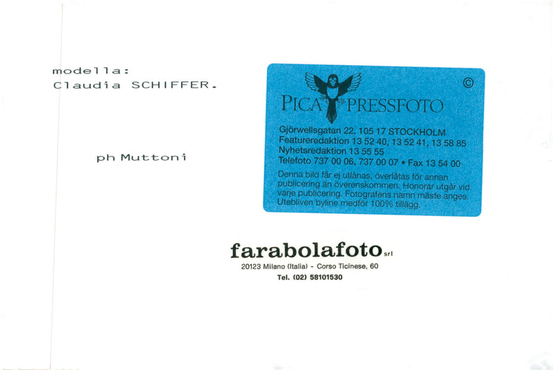 Supermodels Claudia Schiffer - Vintage Photograph