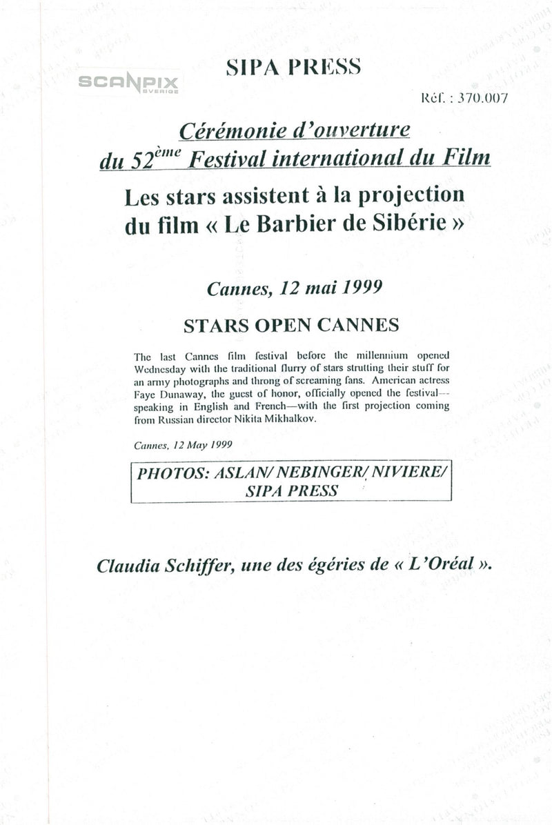 Claudia Schiffer on the red carpet at the Cannes Film Festival - Vintage Photograph