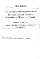 Claudia Schiffer on the red carpet at the Cannes Film Festival - Vintage Photograph