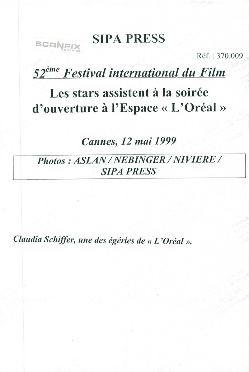 Claudia Schiffer on the red carpet at the Cannes Film Festival - Vintage Photograph