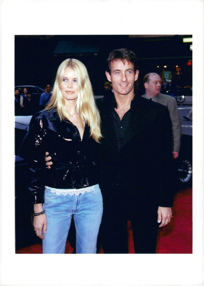 Claudia Schiffer and Tim Jeffries at the premiere of the movie Black & White - Vintage Photograph