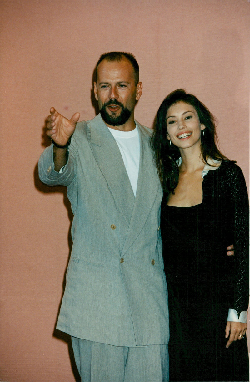 Bruce Willis and Jane Marsh at the Cannes Film Festival. - Vintage Photograph