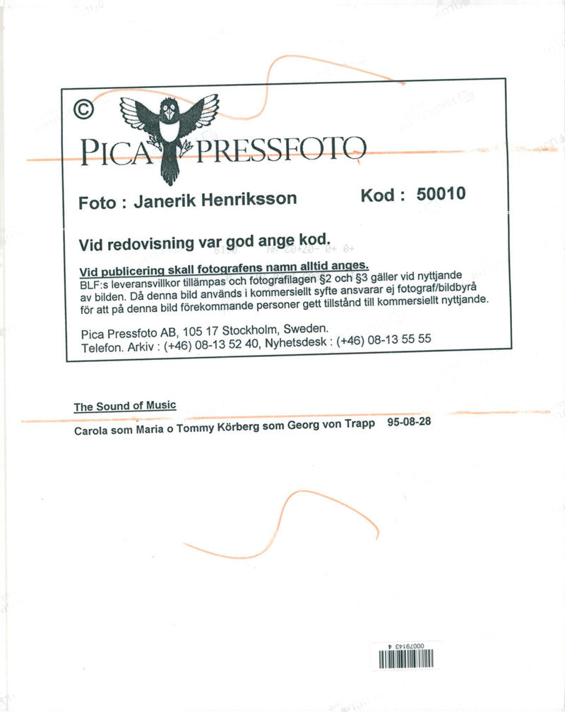 Carola SÃ¶gaard as Maria in The Sound of Music. - Vintage Photograph