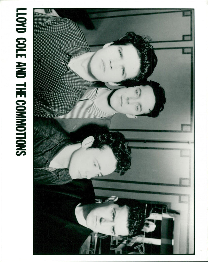 Lloyd Cole (l) and musical group the Commotions - Vintage Photograph