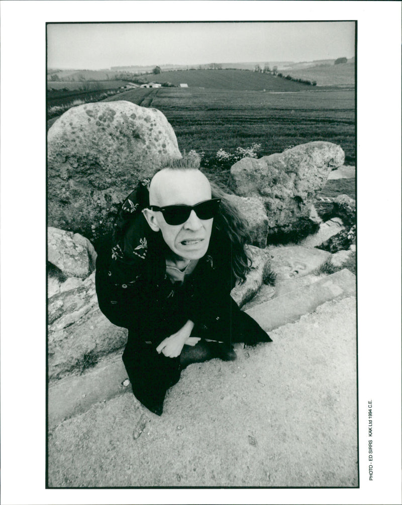 English Musician Julian Cope in hill - Vintage Photograph