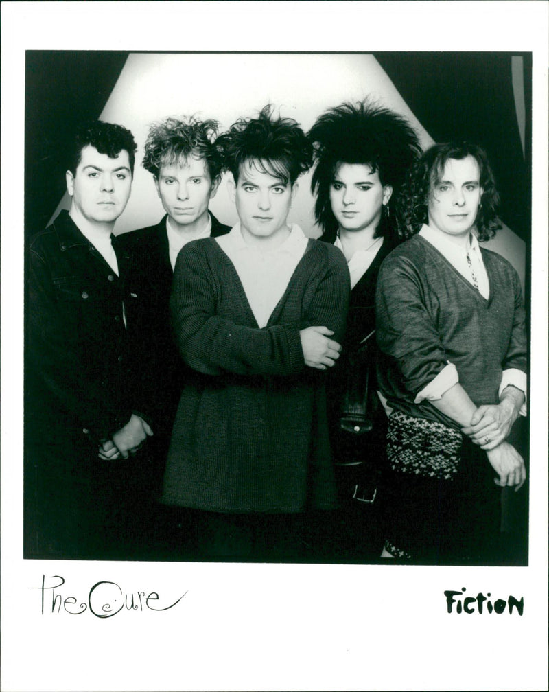 The Cure group male rock band cast. - Vintage Photograph