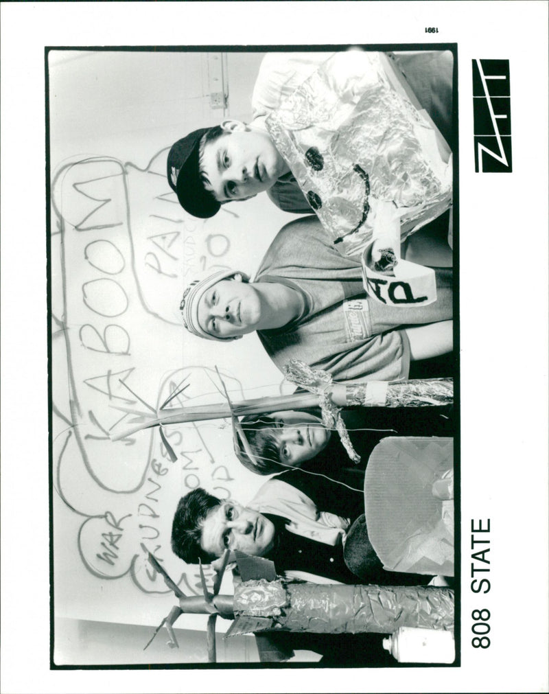 Artists of British Musical group 808 State - Vintage Photograph