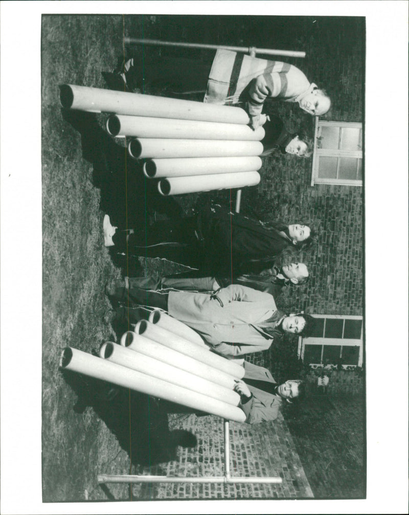 Musical group 'Echo City' artists together - Vintage Photograph