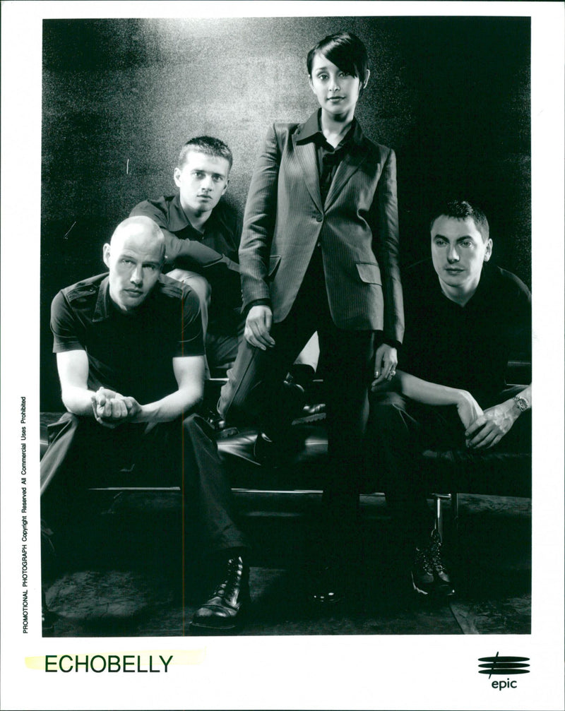 Sonya Madan and British rock band "Echobelly Rock band" - Vintage Photograph