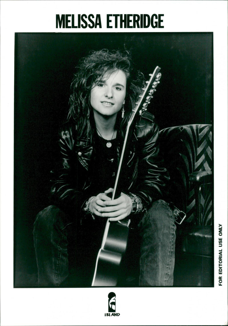 Close up of American singer Melissa Etheridge - Vintage Photograph