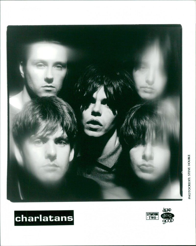 Rock band 'The Charlatans' artists pictured together - Vintage Photograph