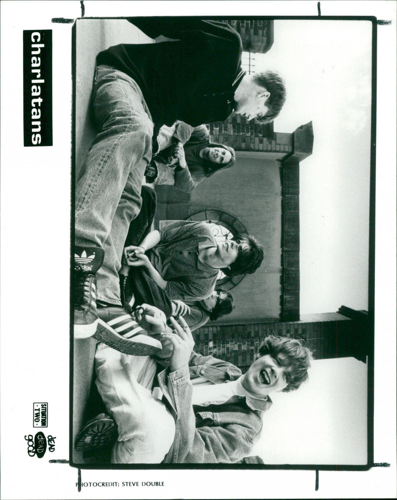 Rock band 'The Charlatans' artists pictured together - Vintage Photograph