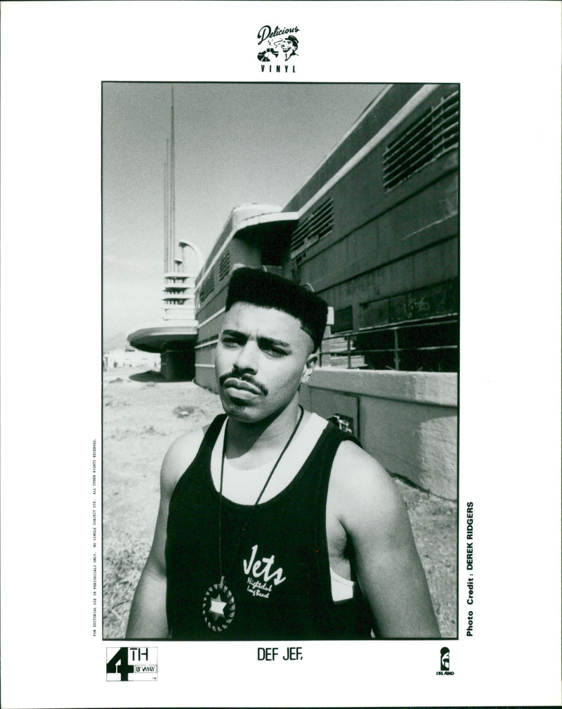 Close up of American musician Def Jef - Vintage Photograph