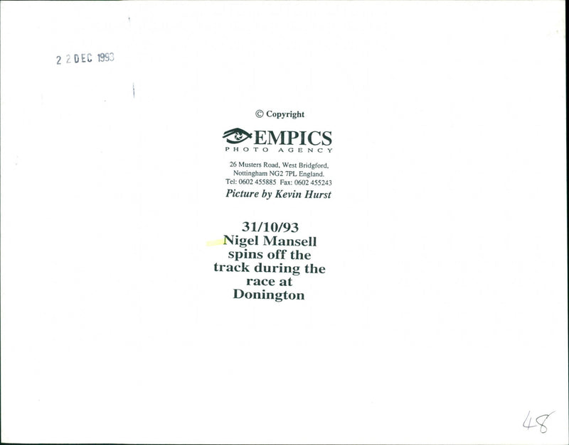 Nigel Mansell - Vintage Photograph